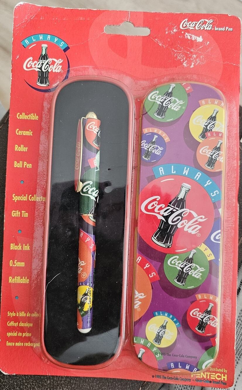 Coca-Cola COKE Brand Black Ink Pen 0.5mm Pentech 1995 Collectible Pen NEW Sealed